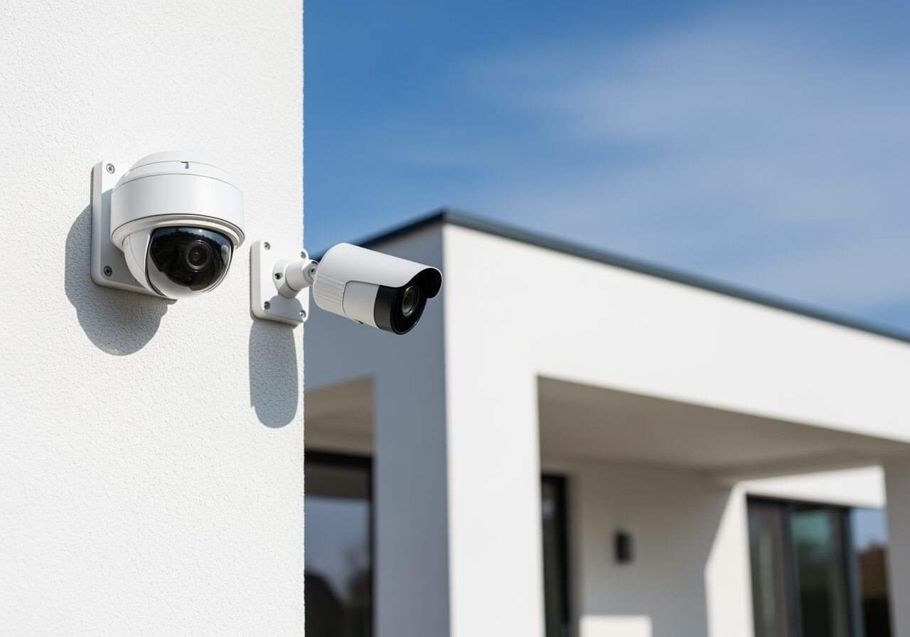 Câmeras de segurança instaladas em residência